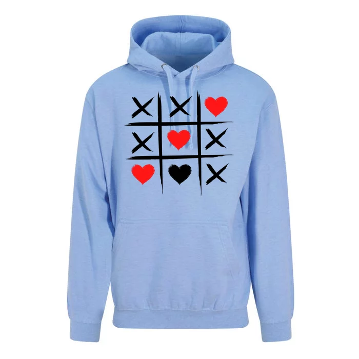 XOXO Tic Tac Toe Heart Valentines Day Unisex Surf Hoodie