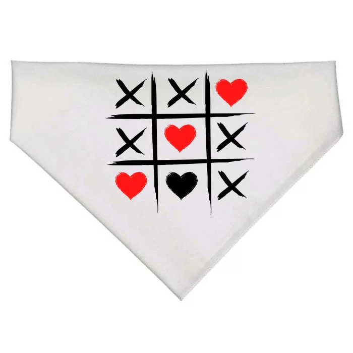 XOXO Tic Tac Toe Heart Valentines Day USA-Made Doggie Bandana