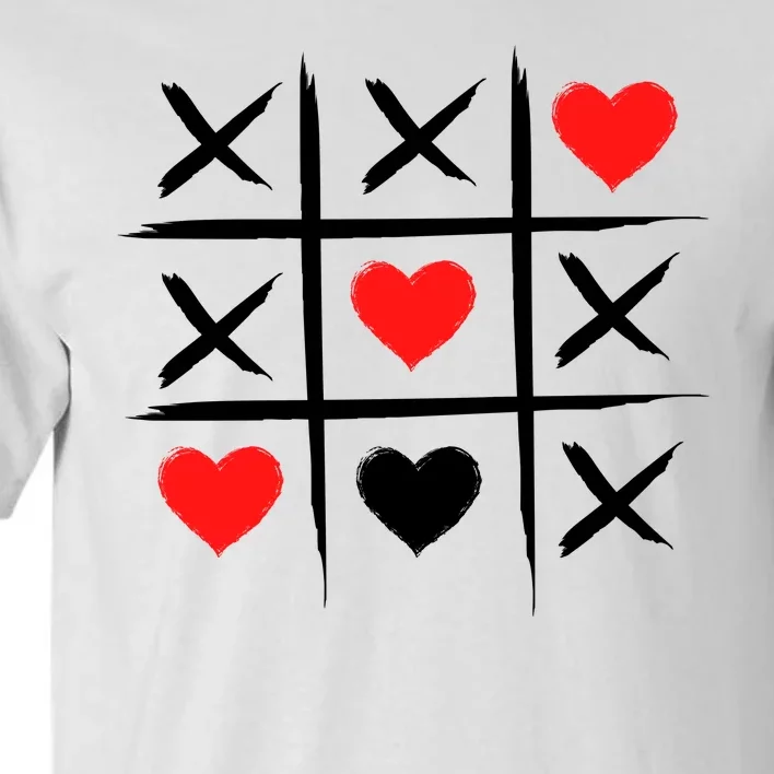 XOXO Tic Tac Toe Heart Valentines Day Tall T-Shirt