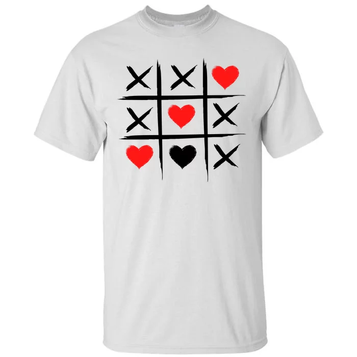 XOXO Tic Tac Toe Heart Valentines Day Tall T-Shirt