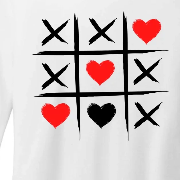 XOXO Tic Tac Toe Heart Valentines Day Womens CVC Long Sleeve Shirt