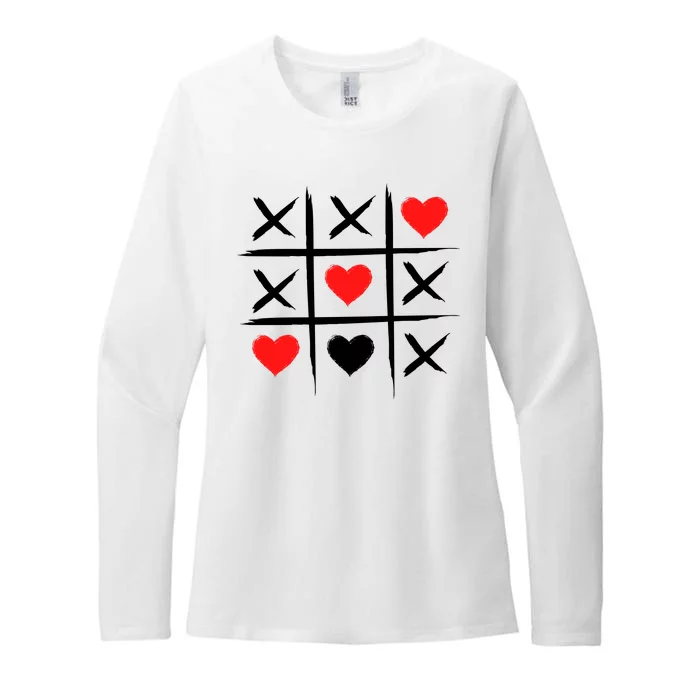 XOXO Tic Tac Toe Heart Valentines Day Womens CVC Long Sleeve Shirt