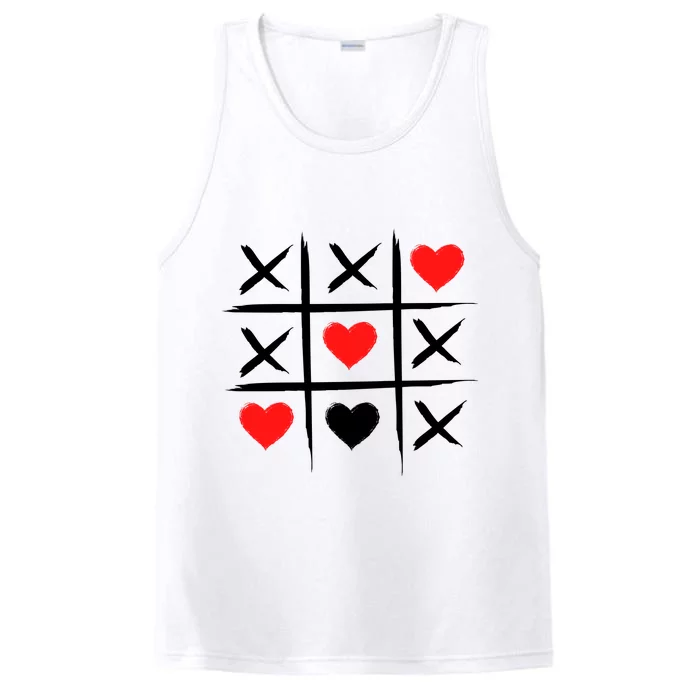 XOXO Tic Tac Toe Heart Valentines Day Performance Tank