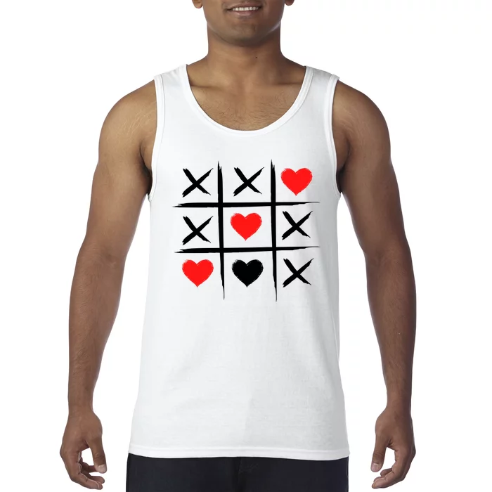 XOXO Tic Tac Toe Heart Valentines Day Tank Top