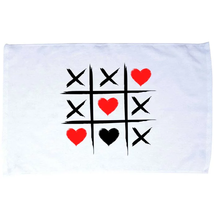 XOXO Tic Tac Toe Heart Valentines Day Microfiber Hand Towel