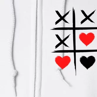 XOXO Tic Tac Toe Heart Valentines Day Full Zip Hoodie