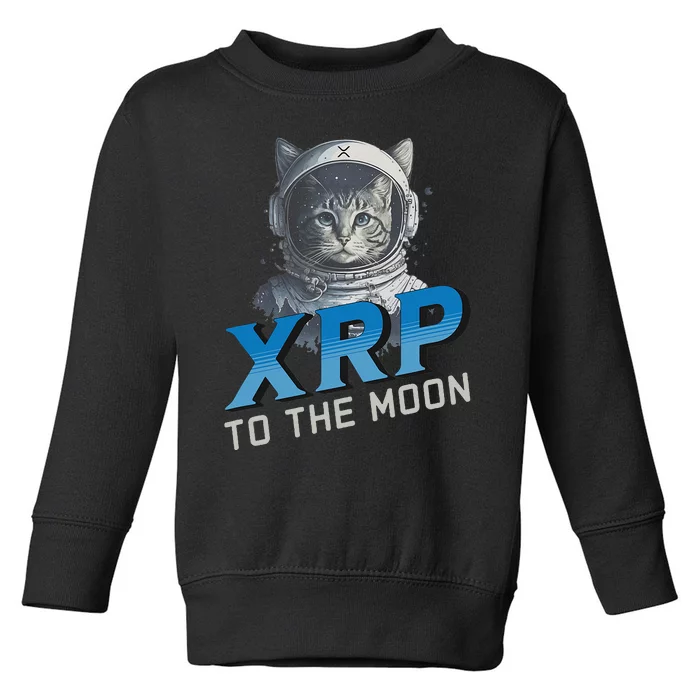 Xrp To The Moon Crypto Merchandise Toddler Sweatshirt