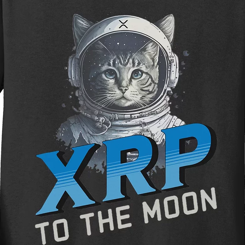 Xrp To The Moon Crypto Merchandise Kids Long Sleeve Shirt