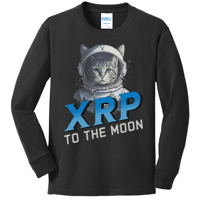 Xrp To The Moon Crypto Merchandise Kids Long Sleeve Shirt