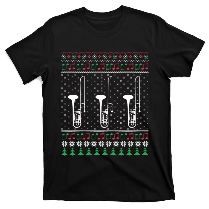 Xmas Trombone Trombonist Cute Gift Idea Ugly Sweat T-Shirt