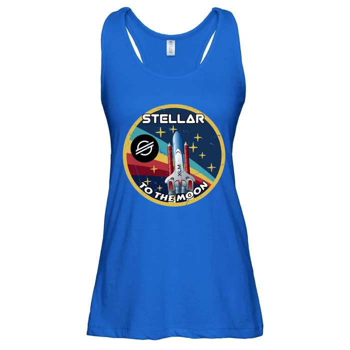 Xlm To The Moon Crypto Space Grunge Cryptocurrency Great Gift Ladies Essential Flowy Tank