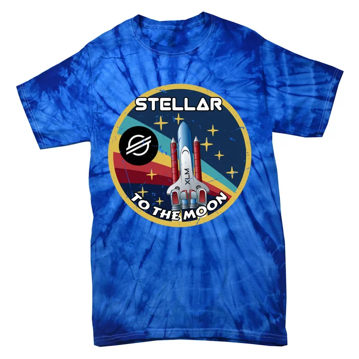 Xlm To The Moon Crypto Space Grunge Cryptocurrency Great Gift Tie-Dye T-Shirt