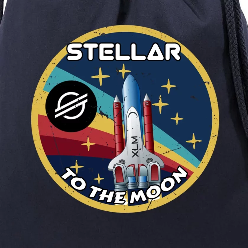 Xlm To The Moon Crypto Space Grunge Cryptocurrency Great Gift Drawstring Bag