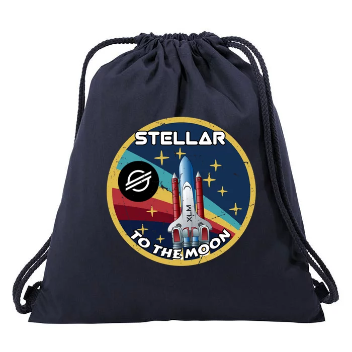 Xlm To The Moon Crypto Space Grunge Cryptocurrency Great Gift Drawstring Bag