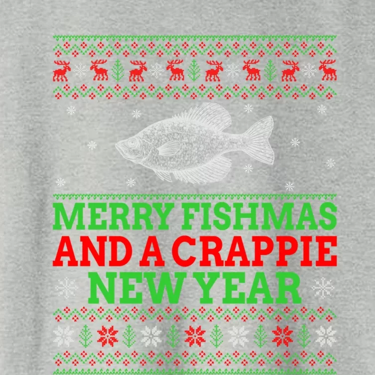 Xmas Ugly Merry Fishmas Fish Fishing Fisher Christmas Gift Women's Crop Top Tee