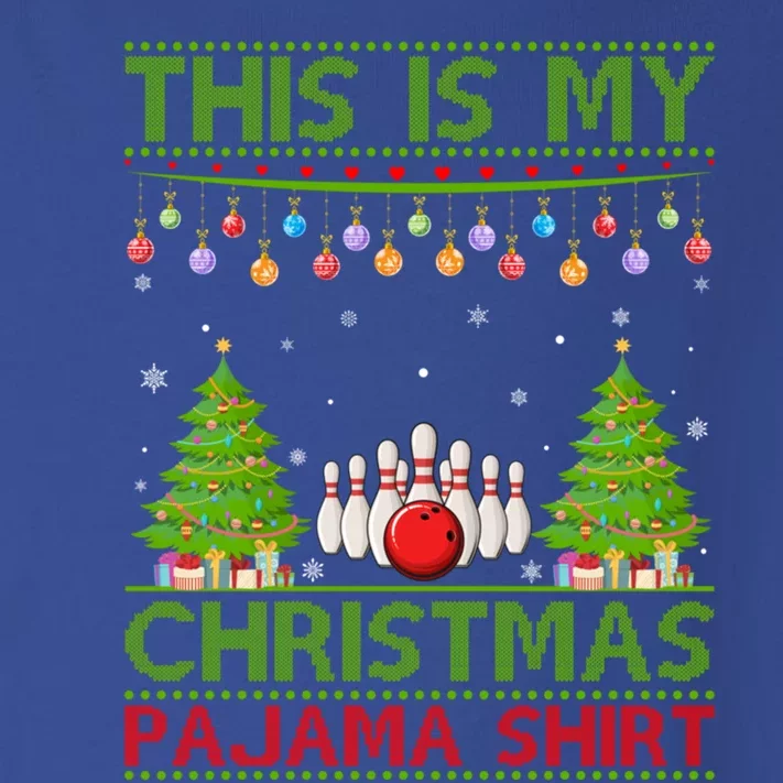 Xmas Ugly Sweater Style Funny Bowling Christmas Pajama Gift Toddler Long Sleeve Shirt