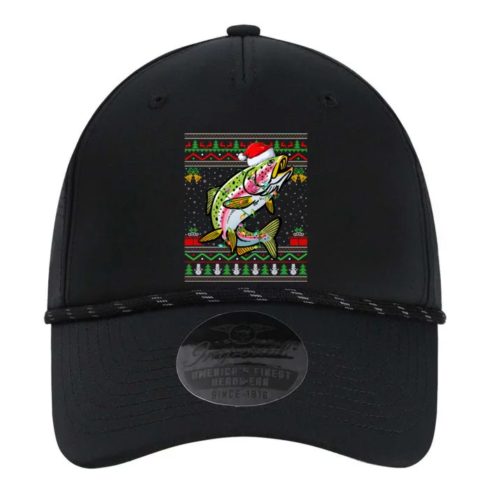 Xmas Ugly Sweater Style Santa Rainbow Trout Fish Christmas Meaningful Gift Performance The Dyno Cap