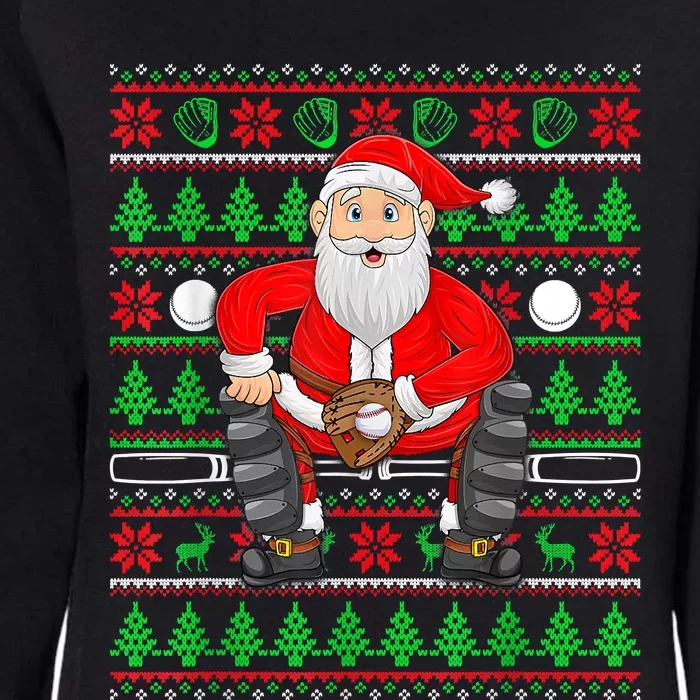 Xmas Ugly Sweater Style Santa Playing Baseball Christmas Womens California Wash Sweatshirt