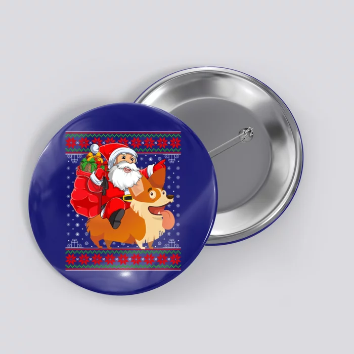 Xmas Ugly Santa Riding Cardigan Welsh Corgi Dog Christmas Cool Gift Button