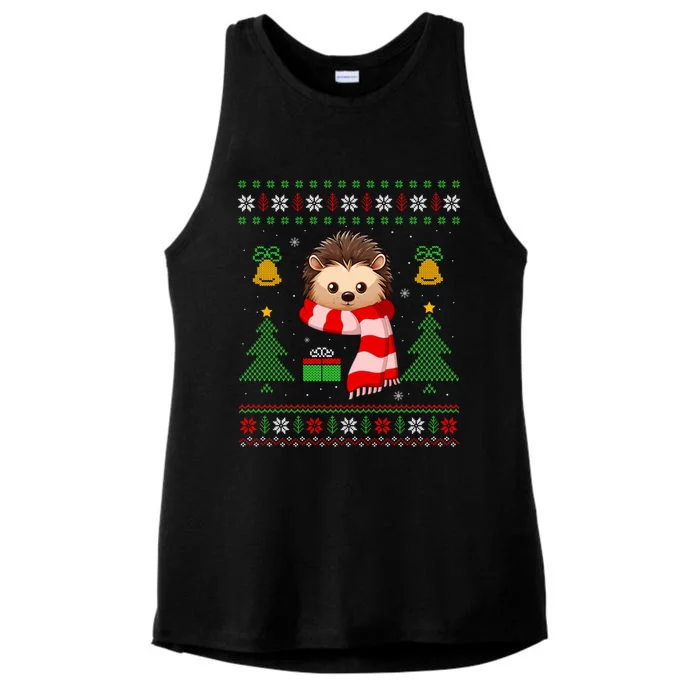 Xmas Ugly Style Hedgehog Christmas Meaningful Gift Ladies Tri-Blend Wicking Tank