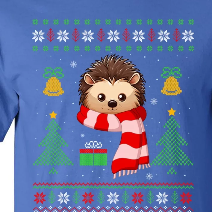 Xmas Ugly Style Hedgehog Christmas Meaningful Gift Tall T-Shirt