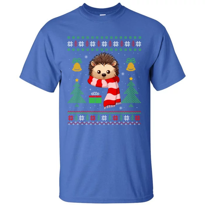 Xmas Ugly Style Hedgehog Christmas Meaningful Gift Tall T-Shirt