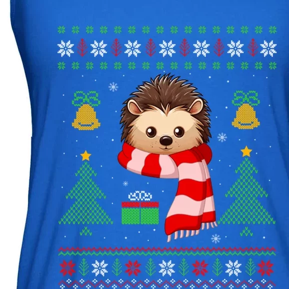 Xmas Ugly Style Hedgehog Christmas Meaningful Gift Ladies Essential Flowy Tank