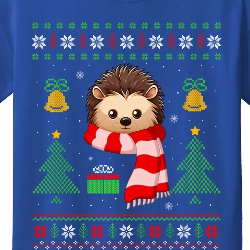 Xmas Ugly Style Hedgehog Christmas Meaningful Gift Kids T-Shirt