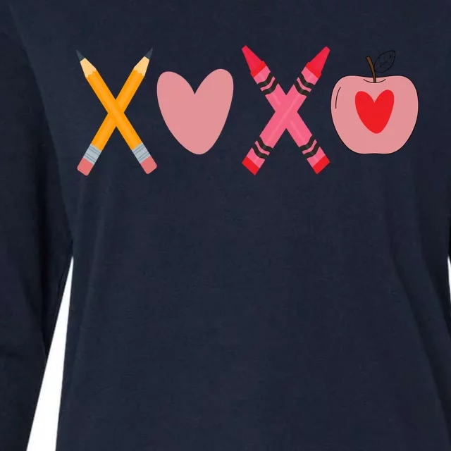 Xoxo Valentines Day School Holiday Womens Cotton Relaxed Long Sleeve T-Shirt