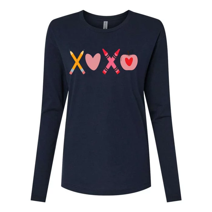 Xoxo Valentines Day School Holiday Womens Cotton Relaxed Long Sleeve T-Shirt