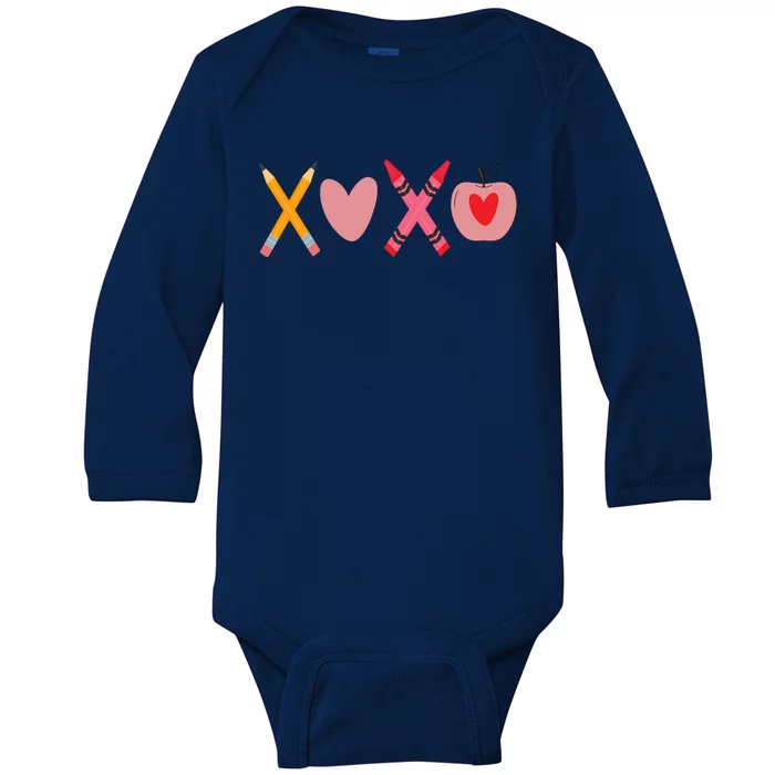 Xoxo Valentines Day School Holiday Baby Long Sleeve Bodysuit