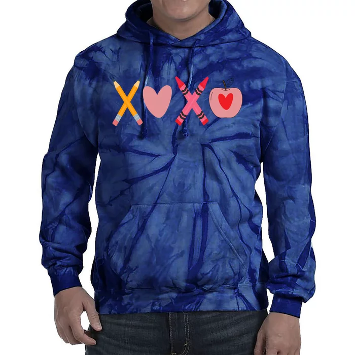 Xoxo Valentines Day School Holiday Tie Dye Hoodie