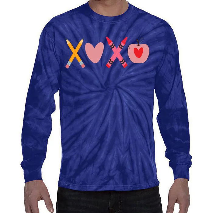 Xoxo Valentines Day School Holiday Tie-Dye Long Sleeve Shirt