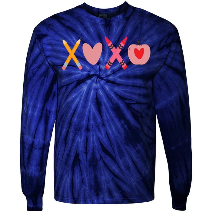 Xoxo Valentines Day School Holiday Tie-Dye Long Sleeve Shirt