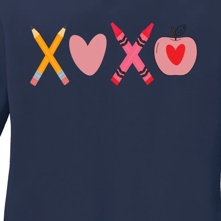 Xoxo Valentines Day School Holiday Ladies Long Sleeve Shirt