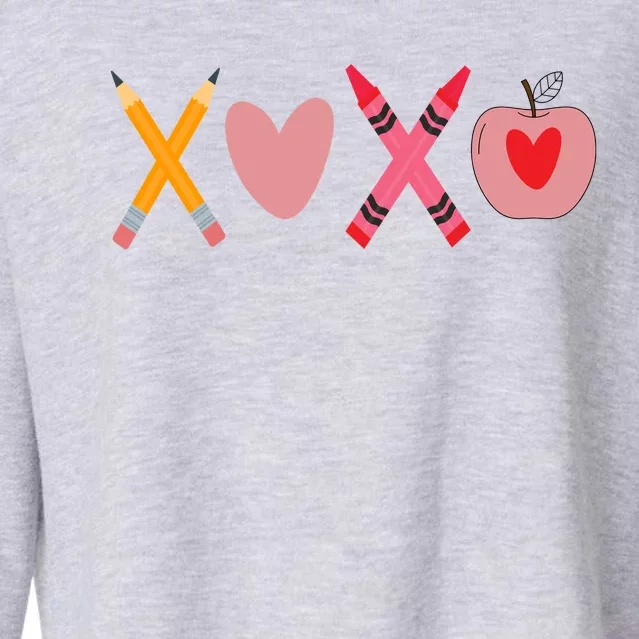 Xoxo Valentines Day School Holiday Cropped Pullover Crew