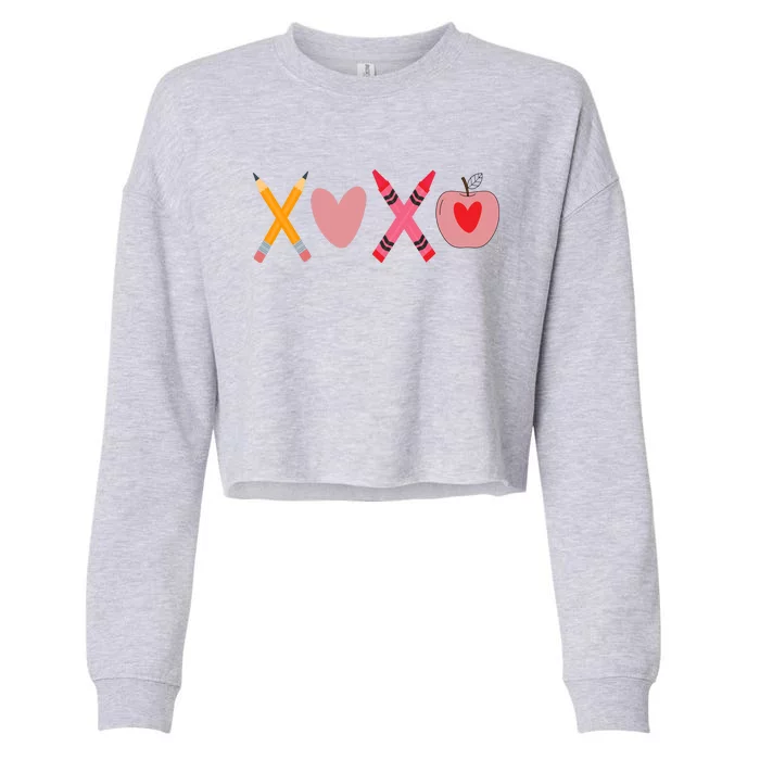 Xoxo Valentines Day School Holiday Cropped Pullover Crew