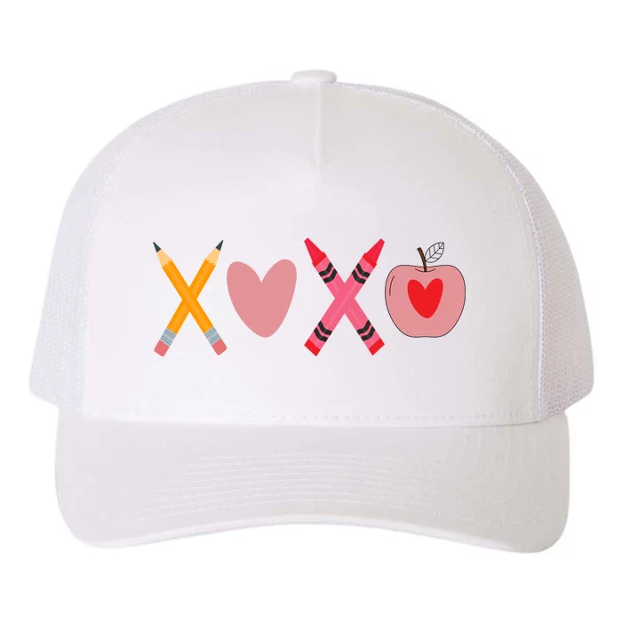 Xoxo Valentines Day Pencil Apple School Yupoong Adult 5-Panel Trucker Hat