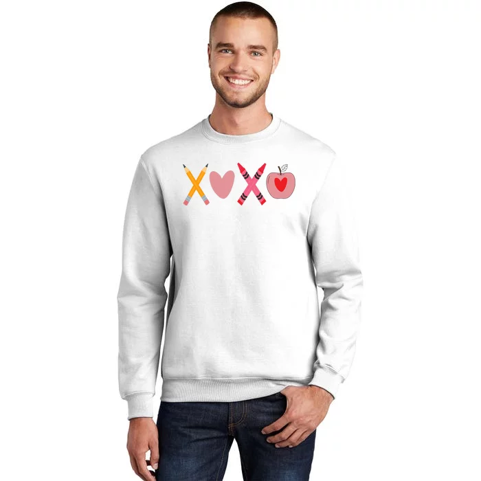 Xoxo Valentines Day Pencil Apple School Sweatshirt