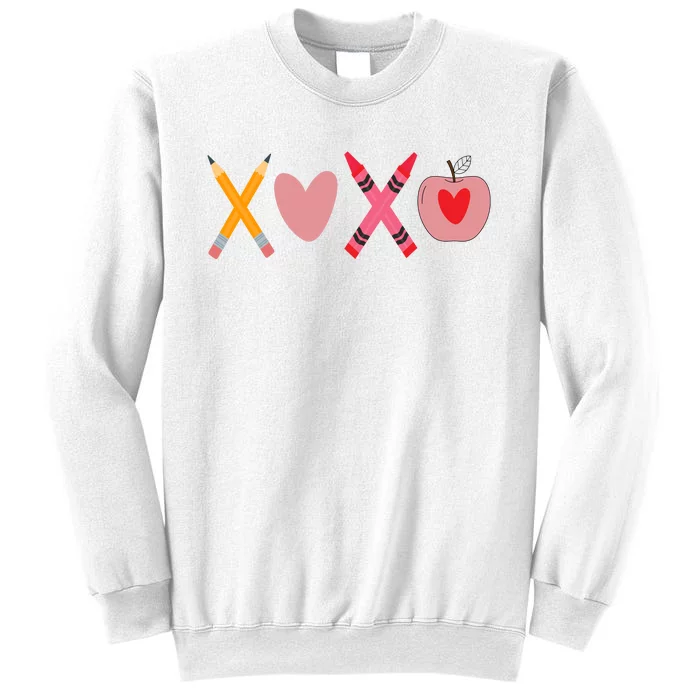 Xoxo Valentines Day Pencil Apple School Sweatshirt