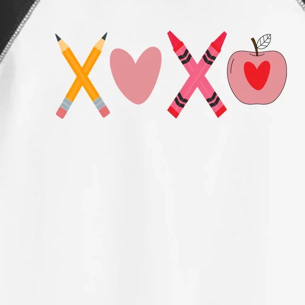 Xoxo Valentines Day Pencil Apple School Toddler Fine Jersey T-Shirt