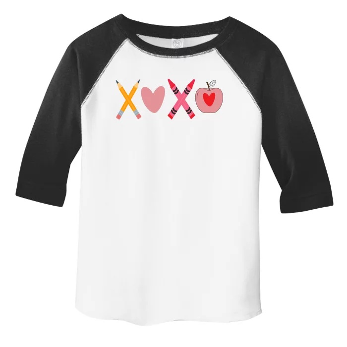 Xoxo Valentines Day Pencil Apple School Toddler Fine Jersey T-Shirt