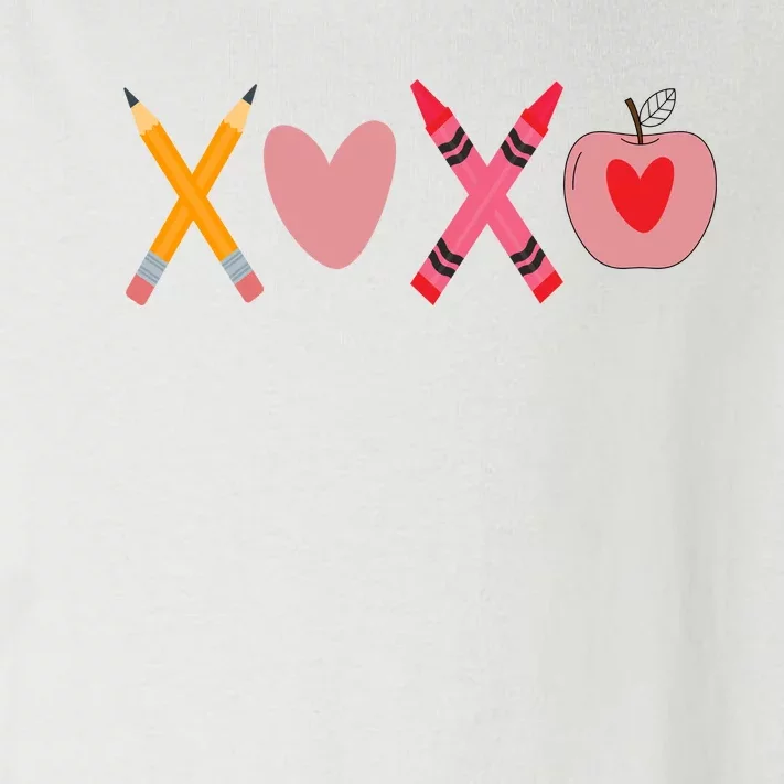 Xoxo Valentines Day Pencil Apple School Toddler Long Sleeve Shirt