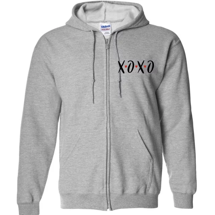 XOXO Valentines Day Heart Full Zip Hoodie