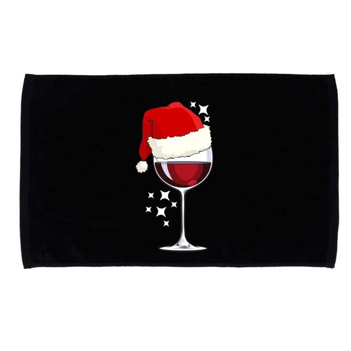 Xmas Wine Glass Santa Hat Funny Wine Lover Cool Gift Microfiber Hand Towel