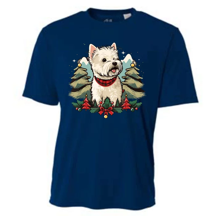 Xmas West Highland White Terrier Santa On Christmas Westie Cooling Performance Crew T-Shirt