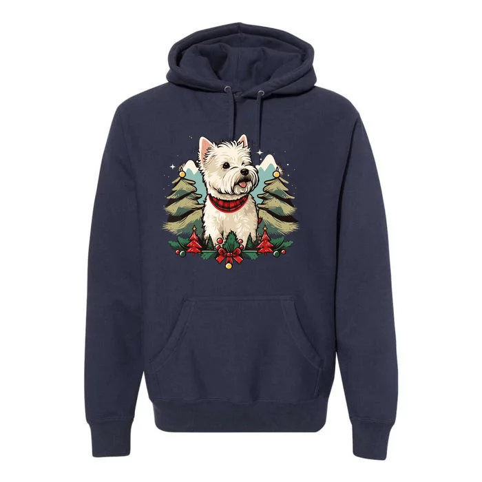 Xmas West Highland White Terrier Santa On Christmas Westie Premium Hoodie