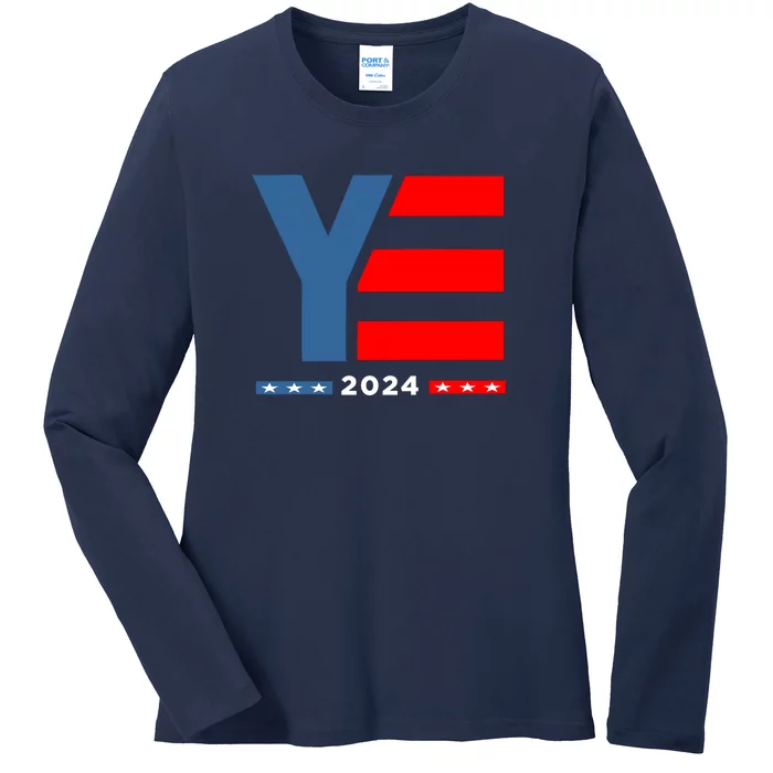 Ye 2024 For President Ladies Long Sleeve Shirt