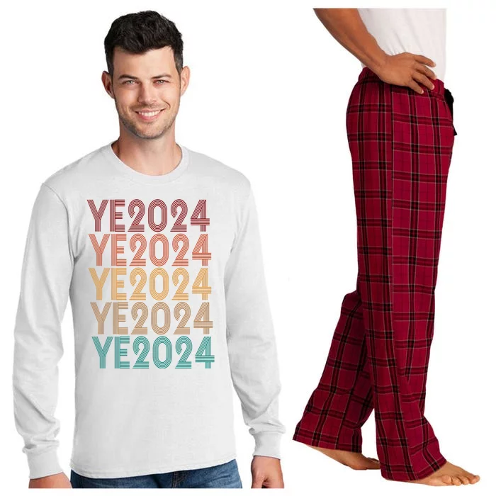 Ye 2024 Kanye For President Retro Long Sleeve Pajama Set