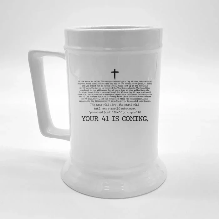 Your 41 Is Coming  Christian Front & Back Beer Stein